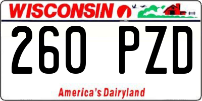 WI license plate 260PZD