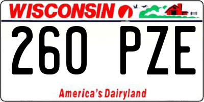 WI license plate 260PZE