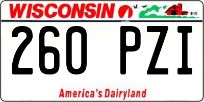 WI license plate 260PZI