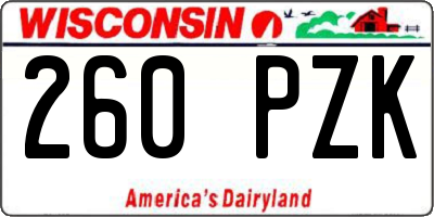 WI license plate 260PZK