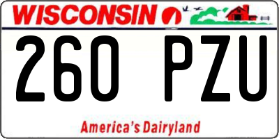 WI license plate 260PZU