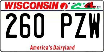 WI license plate 260PZW