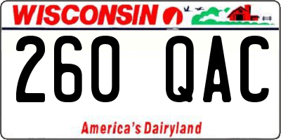 WI license plate 260QAC
