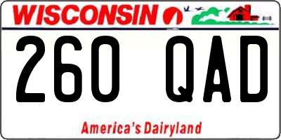WI license plate 260QAD