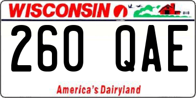 WI license plate 260QAE