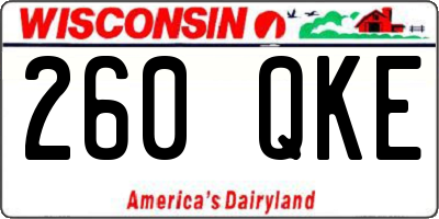 WI license plate 260QKE