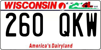 WI license plate 260QKW