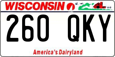 WI license plate 260QKY