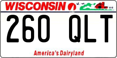 WI license plate 260QLT