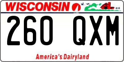 WI license plate 260QXM