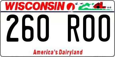 WI license plate 260ROO
