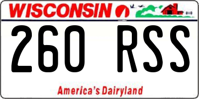 WI license plate 260RSS