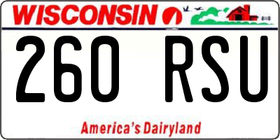 WI license plate 260RSU