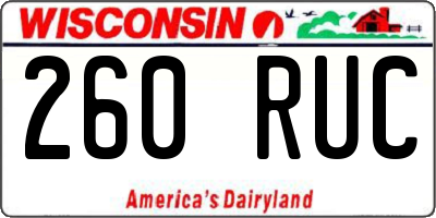 WI license plate 260RUC