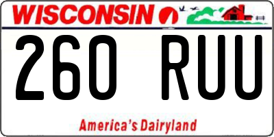 WI license plate 260RUU