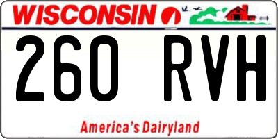 WI license plate 260RVH