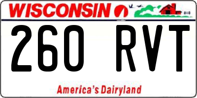 WI license plate 260RVT