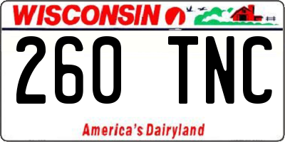 WI license plate 260TNC