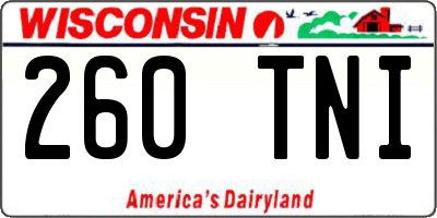 WI license plate 260TNI