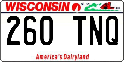 WI license plate 260TNQ