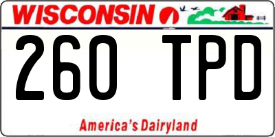 WI license plate 260TPD