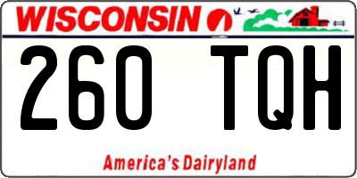 WI license plate 260TQH