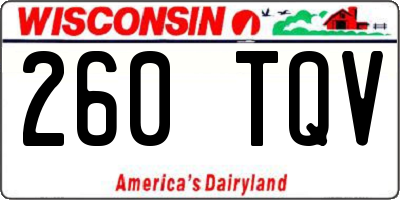 WI license plate 260TQV