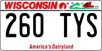 WI license plate 260TYS