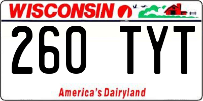 WI license plate 260TYT