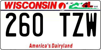 WI license plate 260TZW