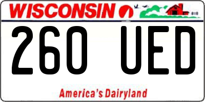 WI license plate 260UED