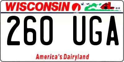 WI license plate 260UGA