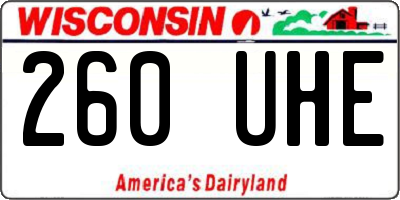 WI license plate 260UHE