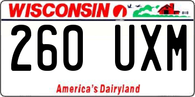 WI license plate 260UXM