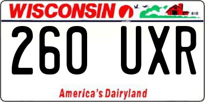 WI license plate 260UXR