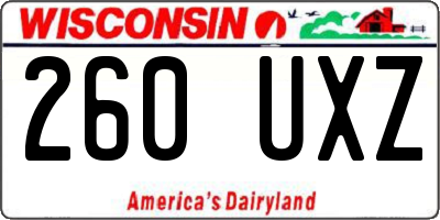 WI license plate 260UXZ