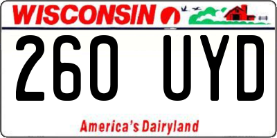WI license plate 260UYD