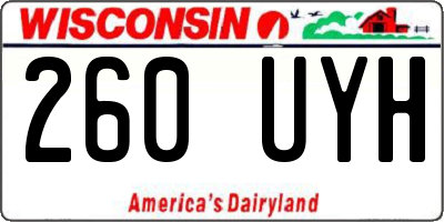 WI license plate 260UYH
