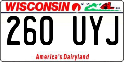 WI license plate 260UYJ
