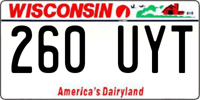 WI license plate 260UYT