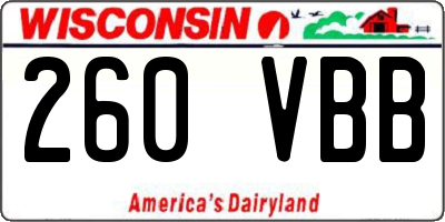 WI license plate 260VBB