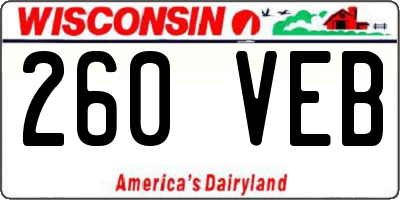 WI license plate 260VEB
