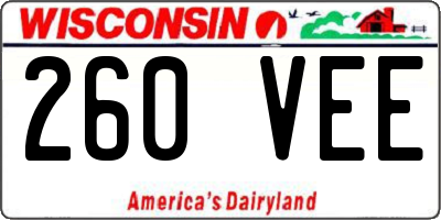 WI license plate 260VEE