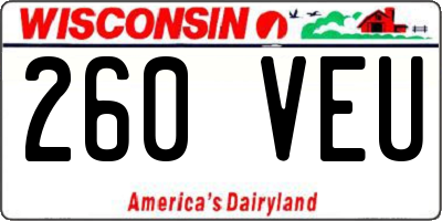 WI license plate 260VEU