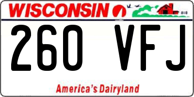 WI license plate 260VFJ