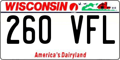 WI license plate 260VFL