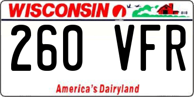 WI license plate 260VFR