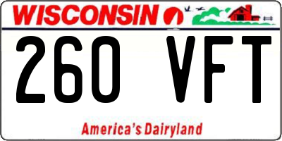 WI license plate 260VFT