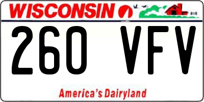 WI license plate 260VFV