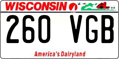 WI license plate 260VGB